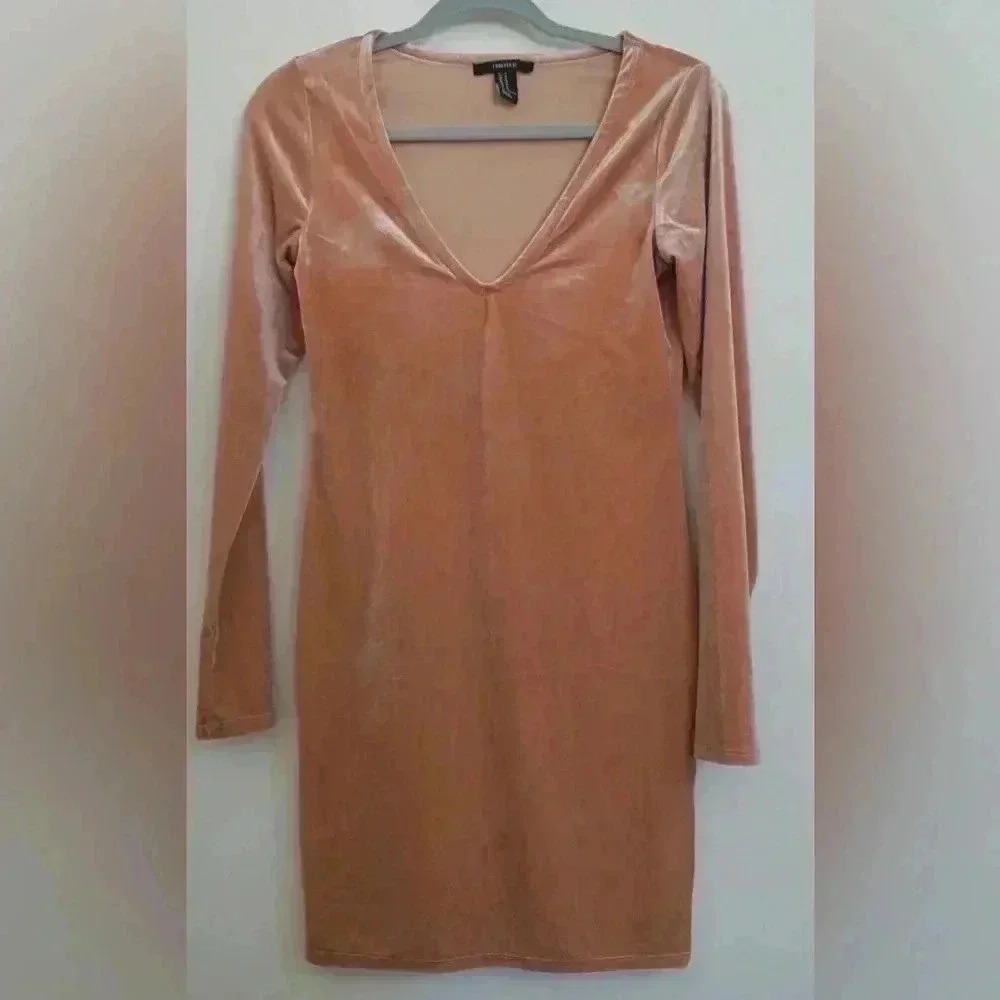 A Velvet Pink Tone Mini Dress